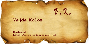Vajda Kolos névjegykártya